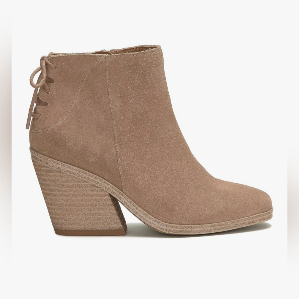 New Lucky Brand womens Mikasi Lace-up Bootie Ankle Boot Suede Size 9 - Picture 2 of 12